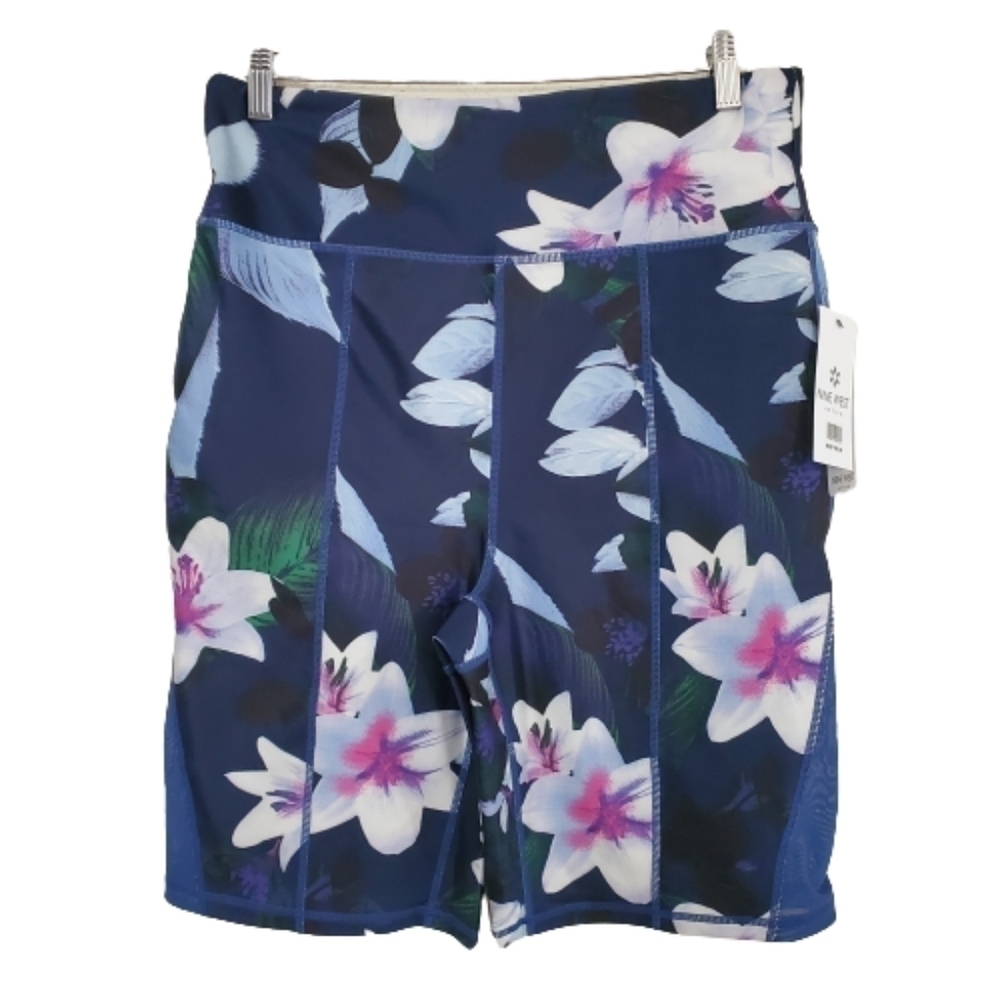 NWT Nine West Active Plus Size Moisture Wicking Floral Shorts 1X